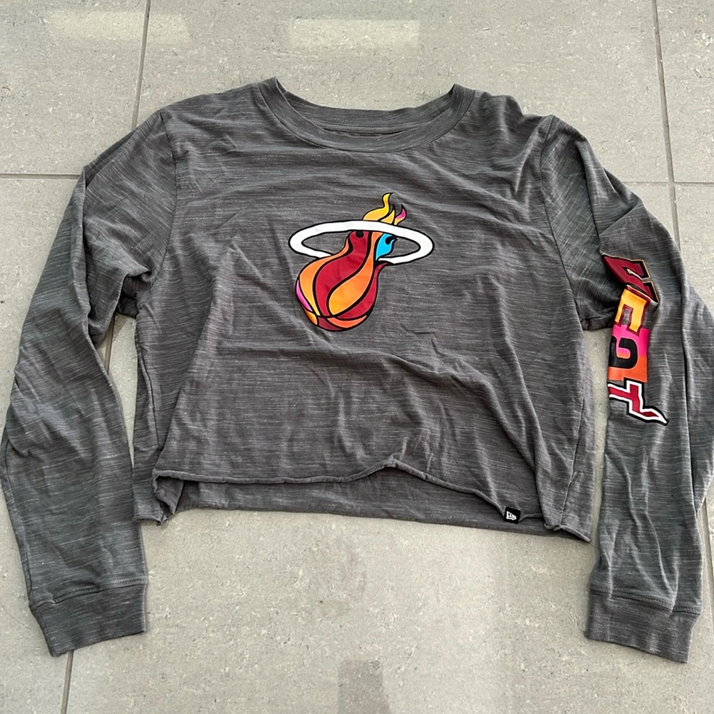 Miami Heat Crop Top Long Sleeve T-Shirt